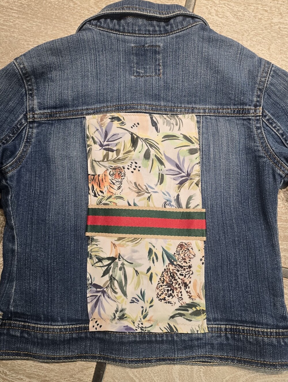 Upcycled Designer Insipered Jean Jacket - Picture 3 of 12